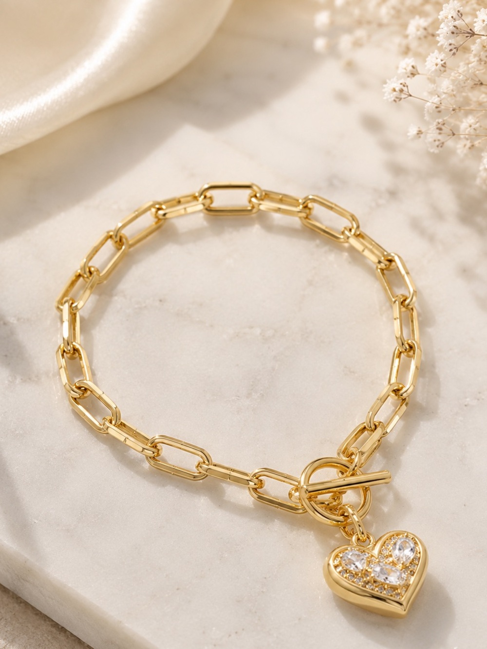 Kendra Scott Penny Heart 14K Plated Nano Gem Chain Bracelet